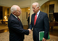 Vice President Dick Cheney meeting with Vice President-elect Joe Biden, on November 13, 2008