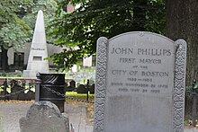 Grave of Boston's first mayor, John Phillips