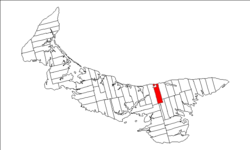 Map of Prince Edward Island highlighting Lot 38