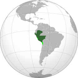 Location of Peruvian resistance movement in the War of the Pacific