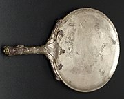 Front of silver Roman mirror from Pompeii