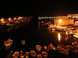 Ametlla de Mar harbour at night