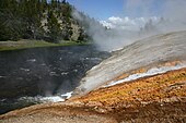 Heavy runoff from Excelsior Geyser to Firehole River