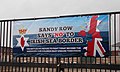 Banner opposing post-Brexit border controls between Great Britain and Northern Ireland seen in Sandy Row (March 2021)