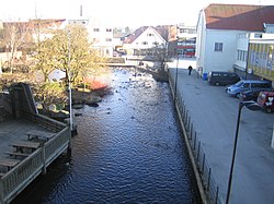 View of the river that runs through the town