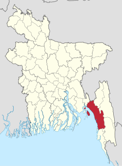 The Chittagong district in modern-day Bangladesh
