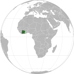 Location of French Ivory Coast