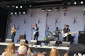 Hollerado performing at the Liberation Day festival in The Hague, 2014