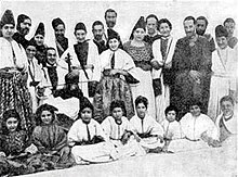 Black-and-white group photograph of Moroccan Jews in Fez