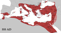 Byzantine Empire (286/395–1453 AD) in 555 AD.