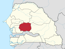 Location of Kaffrine in Senegal