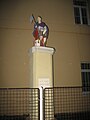 Statue of Saint Florian in front of the former castle