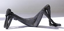 This bronze piece entitled Lazy Lady, by the sculptor Rowan Gillespie was cast using the lost-wax process.