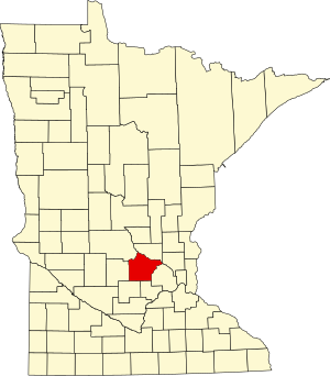 Map of Minnesota highlighting Wright County