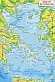 Map of the Aegean Sea. The Thracian Sea can be seen at the top