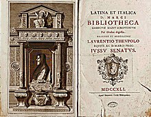 frontispiece and title page from eighteenth-century catalogue of Latin codices