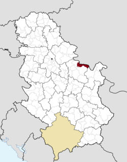 Location of the municipality of Golubac within Serbia