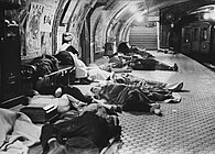 Schutzsuchende in der Station Ventas der Metro Madrid während des Spanischen Bürgerkriegs, 1937