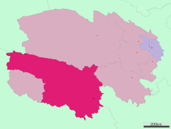 Location of Yushu Tibetan Autonomous Prefecture in Qinghai