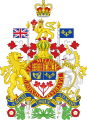 Wappen Kanadas mit Ahornblätter im Schild und Oberwappen
