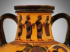 Neck of Geryon side of Herakles' tenth labor amphora