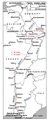 Map of Southewrn France POL pipeline