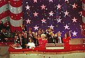 George Bush is joined by his running mate and family at the 1988 convention