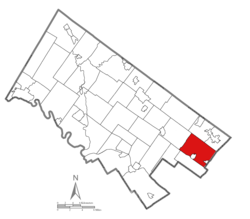 Location of Abington Township in Montgomery County, Pennsylvania