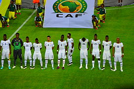 Die ghanaische Nationalmannschaft vor Spielbeginn