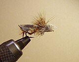 Dave's Hopper, a terrestrial dry fly imitating a common grasshopper