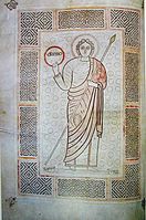 David from the Durham Cassiodorus, a rare non-liturgical illuminated manuscript from the early period.