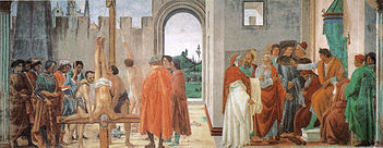 XVI=Disputation with Simon Magus and Crucifixion of St Peter, Lippi