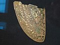 Cheek piece from a helm from the 7th to 8th century Staffordshire Hoard