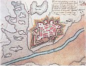 Medieval map of Hondarribia.