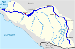 Der Kuban führt die nordwestlichen Kaukausus-Flüsse zusammen in das Asowsche Meer.