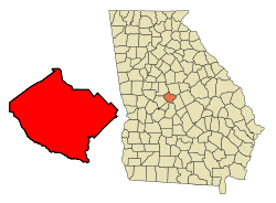 Location within Bibb County