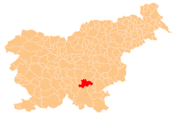 Location of the Municipality of Žužemberk in Slovenia