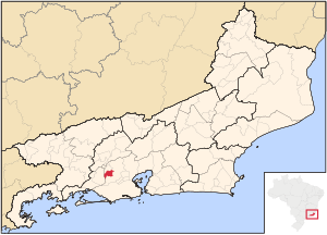 Location of Queimados in the state of Rio de Janeiro