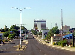 Skyline of Roswell, looking south along Main St.