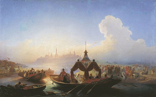 Captured Queen Syuyumbika leaving Kazan