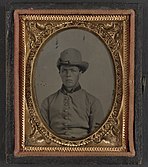Unidentified soldier in Confederate uniform and Hardee hat