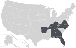 Location of teams in Atlantic Sun Conference