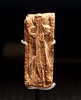 Adorant from the Geißenklösterle cave, mammoth ivory, Aurignacian culture