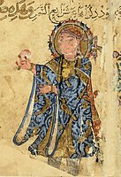 A Jariya prostitute, in the Maqamat al-Hariri (Arabe 3929), also thought to belong to the same Artuqid school of painting.[20][18]
