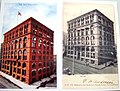 A comparison of the Bank Building at different times throughout the 1900s.