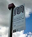 Image 35A bus stop in Denton bearing the logo of Transport for Greater Manchester (TfGM). TfGM is a functional executive body of the Greater Manchester Combined Authority and has responsibilities for public transport in Greater Manchester. (from Greater Manchester)