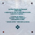 Plaque commemorating Charles de Foucauld