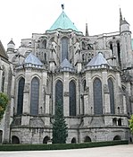 The choir and the apse chapels of Chartres Cathedral, except of the crypts already polygonal
