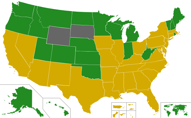 Results in pledged delegates, by state