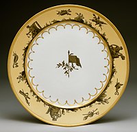 Plate from a service designed for the American market, c. 1800-1815